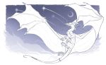  2019 claws detailed_background digital_media_(artwork) dragon horn membrane_(anatomy) membranous_wings moon night outside polunoch scalie sky spines star starry_sky western_dragon wings 