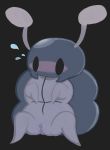  absurd_res arthropod beetle blush bretta_(hollow_knight) exoskeleton female hi_res hollow_knight insect pussy simple_background solo 