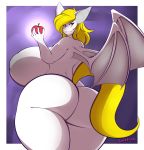  absurd_res anthro apple big_breasts big_butt blush breasts butt female food fruit gin-blade hi_res huge_breasts huge_butt inverted_nipples my_little_pony nipples nude plant rear_view thestral thick_thighs white_heart_(oc) 