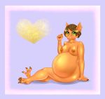  &lt;3 anthro belly big_belly big_breasts breasts curvy_figure felicer female lizard nude pregnant reptile scalie solo stuffing thick_thighs voluptuous 