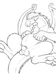  animal_genitalia balls belly cownugget dragon eyes_closed long_neck paws penis post_vore sheath sitting smile vore wings 