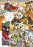  ... 2014 angry anthro arthropod better_late_than_never big_breasts breasts cleavage clothed clothing comic daigaijin dialogue dreamworks english_text felid female feral fight fur giant_panda golden_snub-nosed_monkey group haplorhine insect kung_fu_panda leopard male mammal mantis master_mantis master_monkey master_po_ping master_tigress master_viper melee_weapon monkey multicolored_body multicolored_fur old_world_monkey painting_(artwork) pantherine polearm primate reptile scalie snake snub-nosed_monkey speech_bubble staff su_wu text tiger traditional_media_(artwork) ursid wan_wu watercolor_(artwork) weapon wing_wu wu_sisters 