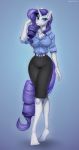  2019 5_fingers 5_toes anthro breasts clothed clothing digital_media_(artwork) equid eyebrows eyelashes female fingers friendship_is_magic hi_res horn mammal margony my_little_pony purple_eyes rarity_(mlp) solo standing toes unicorn 