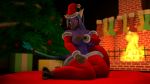  16:9 2019 3d_(artwork) anthro avian big_breasts bottomless breasts butt christmas clothed clothing covering covering_self digital_media_(artwork) female fingers finn_huckos hair hi_res holidays humanoid legwear looking_at_viewer safaia_huccins seductive sitting solo stockings thick_thighs thigh_highs topless 