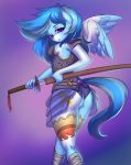  anthro clothing equid equine female hair hi_res horse mammal melee_weapon my_little_pony pony prisma6 solo sword weapon wings 