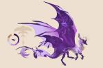  2019 4_toes ambiguous_gender captainpalu claws digital_media_(artwork) dragon feral fur furred_dragon membrane_(anatomy) membranous_wings purple_body purple_fur solo toes wings 