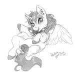  1:1 2019 absurd_res equid fan_character female hi_res hooves horn looking_at_viewer mammal monochrome my_little_pony phathusa phathusa_(character) piercing sketch solo winged_unicorn wings 