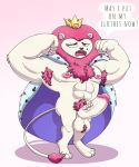 armpit_hair ball_tuft balls body_hair cartoon_network crown english_text erection felid flexing hairy hi_res king king_snugglemagne_xxv lion male mammal mao_mao:_heroes_of_pure_heart mkcrown muscular muscular_male nipples nude pantherine penis royalty text tuft 
