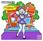  anthro big_breasts breasts cleavage clothed clothing female hair hi_res mammal muffin_top tem temmie_(undertale) undertale video_games 