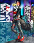  2019 anthro blue_eyes canid canine city detailed_background digital_media_(artwork) eyebrows eyelashes fox hair hi_res mammal night outside sky star starry_sky tales_foxdale white_hair 