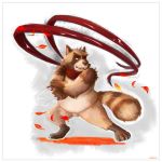  1:1 2018 anthro belly berrypowder brown_body brown_fur canid canine fur hi_res mammal overweight raccoon_dog scarf solo tanuki 