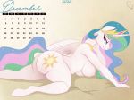  anthro anthrofied breasts butt calendar cutie_mark equid female friendship_is_magic horn mammal my_little_pony nipples nude phylloaurea princess_celestia_(mlp) seductive side_boob winged_unicorn wings 