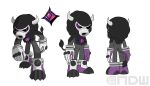  anthro black_body black_fur black_hair bovid bovine clothing concept_art footwear fur gem gloves grey_body grey_fur hair handwear horn infinite_(sonic) male mammal mask official_art shoes simple_background solo sonic_forces sonic_the_hedgehog_(series) standing unknown_artist white_background 