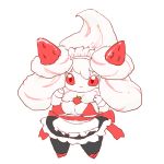  1:1 alcremie bikini bikini_top breasts clothing female food food_creature maid_uniform nintendo pok&eacute;mon pok&eacute;mon_(species) short_stack simple_background smile solo swimwear uniform video_games white_background zamuzaza2 