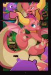  2019 absurd_res activision ambiguous_gender blue_eyes dragon duo ember_(spyro) featureless_crotch female female/ambiguous female_focus hi_res horn pink_body pink_scales purple_body purple_eyes purple_scales pussy scales smile sniffing solo_focus spyro spyro_the_dragon tricksta video_games wings young 