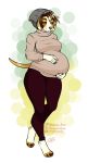  anthro belly big_belly big_breasts blush breasts canid canine canis domestic_dog female hand_on_stomach hi_res hiddenwolf mammal narrowed_eyes pregnant solo 