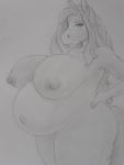  absurd_res anthro belly big_belly big_breasts big_butt blush blyzzarde breasts butt curvy_figure equid equine female hi_res horse looking_at_viewer mammal narrowed_eyes nude pregnant solo thick_thighs voluptuous wide_hips 