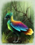  2010 ambiguous_gender avian beak bird day detailed_background digital_media_(artwork) feral forest grey_beak kanizo outside solo tree 