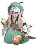  absurd_res alchemist blazhxxx clothed clothing eyewear fan_character female final_fantasy final_fantasy_tactics glasses gloves green_eyes hair handwear hat headgear headwear hi_res long_ears nu_mou potion regina silver_hair solo square_enix video_games 