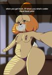  absurd_res animal_crossing band-aid bandage blush chubby_female clothed clothing featureless_arms female hi_res isabelle_(animal_crossing) laundrymom looking_at_viewer mammal nintendo nipple_tape panties pasties selfie slightly_chubby smile tape topless underwear video_games 