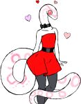  &lt;3 albino albino_snake_girlfriend anthro bow choker clothing dilated_pupils dress eyelashes female flat_chested jewelry leggings legwear long_tail necklace pantyhose red_eyes reptile ribbons scales scalie simple_background skinny snake solo white_background white_body white_scales wide_eyed wide_hips xboxbarbie 