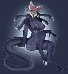  alien anthro big_breasts bodily_fluids breasts claws destiny_(video_game) destiny_2 dragon female hi_res huge_breasts lactating milk nipples nude riven_of_a_thousand_voices saltyserpent scalie solo thick_thighs 