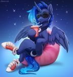  2019 clothing cosmic_hair cutie_mark digital_media_(artwork) equid ethereal_hair feathered_wings feathers footwear friendship_is_magic hi_res hooves horn mammal my_little_pony princess_luna_(mlp) pseudo_hair shoes smile winged_unicorn wings zazush-una 