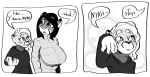  absurd_res anthro batartcave breasts claire_(pelao0o) duo english_text felid female hi_res mammal pantherine speech_bubble spots stripes text tiger 