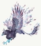  2017 ambiguous_gender avian beak blue_beak claws feathered_wings feathers feral gryphon kanizo solo traditional_media_(artwork) wings 