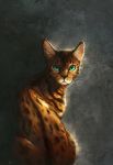  2016 ambiguous_gender bengal_cat digital_media_(artwork) domestic_cat felid feline felis feral green_eyes kanizo mammal solo whiskers 