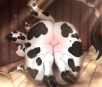  &lt;3 2019 anthro barn bent_over bovid bovine butt butt_focus cattle female hi_res holstein_friesian_cattle mammal napdust nude pussy smile solo thick_thighs 
