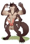  animal_genitalia animal_penis anthro balls canid canine canine_penis canis digitigrade erection fusion grass hi_res knot male mammal merging multi_arm multi_balls multi_eye multi_limb multi_penis penis standing tapa_lobos unafkenny wolf 