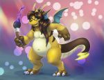  anthro brush digitigrade dragonite fusion hybrid kyrio male nintendo paintbrush pok&eacute;mon pok&eacute;mon_(species) raichu standing the-b3ing thick_tail video_games wings 