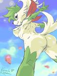  2008 anthro breasts butt female knock_roman legendary_pok&#233;mon nintendo pok&#233;mon pok&#233;morph pokemon shaymin sky solo video_games 