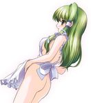  apron ass flat_ass green_hair kochiya_sanae naked_apron solo touhou yamaguchi_yuu 