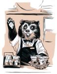  2017 anthro apron clothing detailed_background friendswithfangs mammal shirt solo spectacled_bear topwear tremarctine ursid 