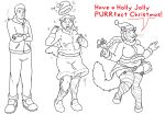  2018 anthro beard bottomwear braided_hair breast_growth breasts christmas clothing dialogue domestic_cat eyes_closed facial_hair felid feline felis female footwear gender_transformation hair hand_on_breast happy hi_res holidays hoodie human human_to_anthro legwear male mammal monochrome mtf_transformation open_mouth pants prurientpie sequence shoes simple_background smile solo species_transformation standing stockings surprise topwear transformation underwear whiskers white_background 