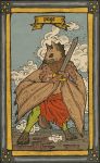  anthro bat_wings card clothed clothing digital_media_(artwork) fur hair holding_object hyaenid hybrid male mammal melee_weapon membrane_(anatomy) membranous_wings musorok outside sky solo standing sword tarot_card weapon wings 