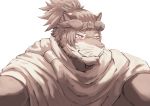  absurd_res anthro blush felid fur hair hi_res male mammal nomad_(tas) pantherine sige315 simple_background solo striped_body striped_fur stripes tied_hair tiger tokyo_afterschool_summoners video_games whiskers white_background 