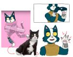 2018 anthro avocato claws clothed clothing digital_media_(artwork) domestic_cat felid feline felis final_space fingers fur gesture gloves handwear jadeyarts looking_at_viewer male mammal pawpads paws sequence smile solo ventrexian waving weapon 