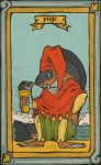  anthro card clothed clothing digital_media_(artwork) duo english_text eye_contact fish hat headgear headwear holding_object looking_at_another marine musorok simple_background tarot_card text 