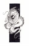  2017 ambiguous_gender asian_mythology claws dragon east_asian_mythology eastern_dragon feral horn kanizo mythology solo spines traditional_media_(artwork) wingless_dragon 