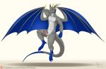  2019 anthro balls biped blue_body blue_skin blue_wings cheek_tuft claws digital_drawing_(artwork) digital_media_(artwork) dragon erection facial_tuft flying front_view fur gloves_(marking) grey_body grey_fur half-closed_eyes horn humanoid_penis long_tail male markings masonparker membrane_(anatomy) membranous_wings midair narrowed_eyes nude patreon paws penis pink_penis red_eyes scales scalie signature simple_background solo spread_wings tempest_(theant01) text three-quarter_view tuft url western_dragon white_body white_scales wings yellow_horn 