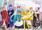  bow gloves hakusai hat hatsune_miku japanese_clothes kagamine_len kagamine_rin kaito kimono megurine_luka meiko vocaloid 