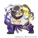  1:1 2019 anthro belly black_body black_fur fur humanoid_hands japanese_text kinoshita-jiroh male mammal moobs overweight overweight_male sengoku_puzzle simple_background solo text ursid video_games white_background 大江千兵衛 