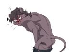  agata_(beastars) angry beastars blush clothed clothing felid hi_res lion male mammal pantherine sexilyd solo topless 