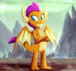  2019 blue_eyes crossed_arms dragon female friendship_is_magic hi_res my_little_pony smolder_(mlp) solo the-butcher-x wings 