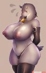  2019 anthro areola bell big_breasts blush boss_monster bovid breasts caprine clothing female fur girlsay hi_res horn huge_breasts mammal nipples patreon simple_background solo text thong toriel undertale underwear url video_games white_body white_fur 