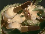  &lt;3 3_toes 4:3 absurd_res blush bodily_fluids drooling eeveelution egg eyes_closed female feral flora_fauna fur genital_fluids happy hi_res japanse_text leaf_tail leafeon leg_markings looking_at_viewer lying markings motion_lines nintendo on_back open_mouth oviposition plant pok&eacute;mon pok&eacute;mon_(species) pussy pussy_juice ruruaren saliva shaking socks_(marking) solo spread_legs spreading tan_body tan_fur toes tongue trembling video_games 