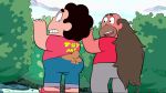  16:9 bottomwear butt cartoon_network clothing duo edit forced greg_universe hair hi_res hiding human human_only long_hair male mammal not_furry outside pants plushie sandune scared screencap sex_toy steven_universe stitch_(disambiguation) surprise teddy_bear torn_clothing transformation young 